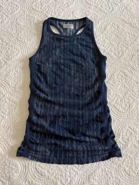 Athleta Navy Blue Seamless Racerback Active Tank size Small